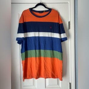 Polo Ralph Lauren Classic Fit Orange Blue Green Striped Jersey T-Shirt XL NWOT